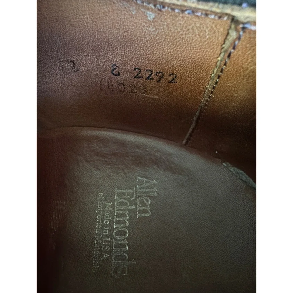Allen Edmonds Mens 12 E Brown Leather Split Toe Derby Shoes USA 2292 Oxford